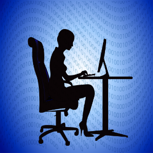 Individual on computer